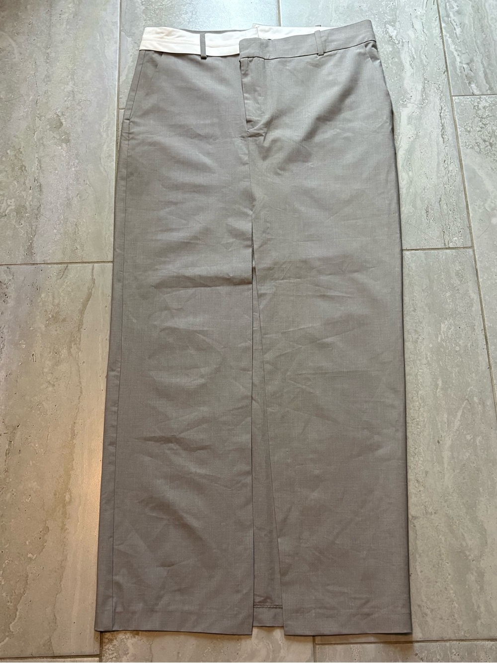 Zara Light Gray Pencil Skirt with Double Waisted Size L
